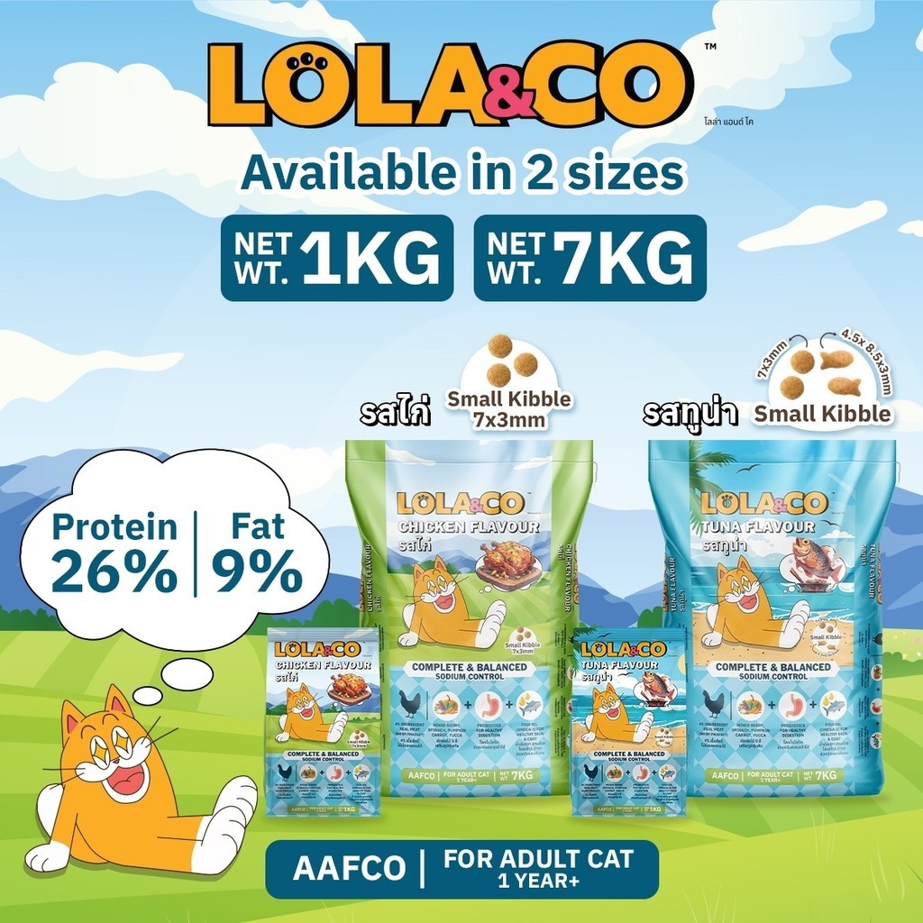 Lola&Co adult dry cat food, 1 kg