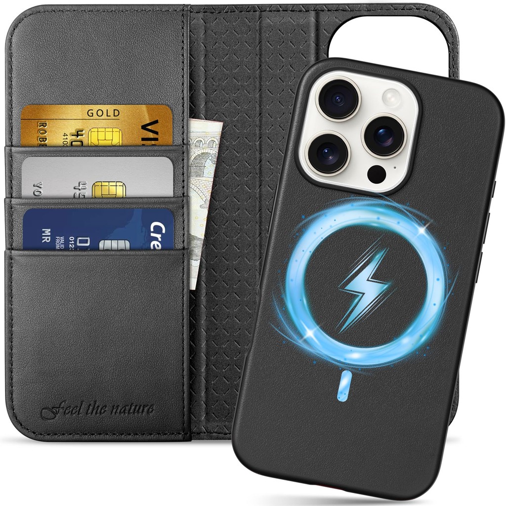 SHIELDON iPhone 16 Pro Compatible Notebook Type Case 2 in 1 Separable ...