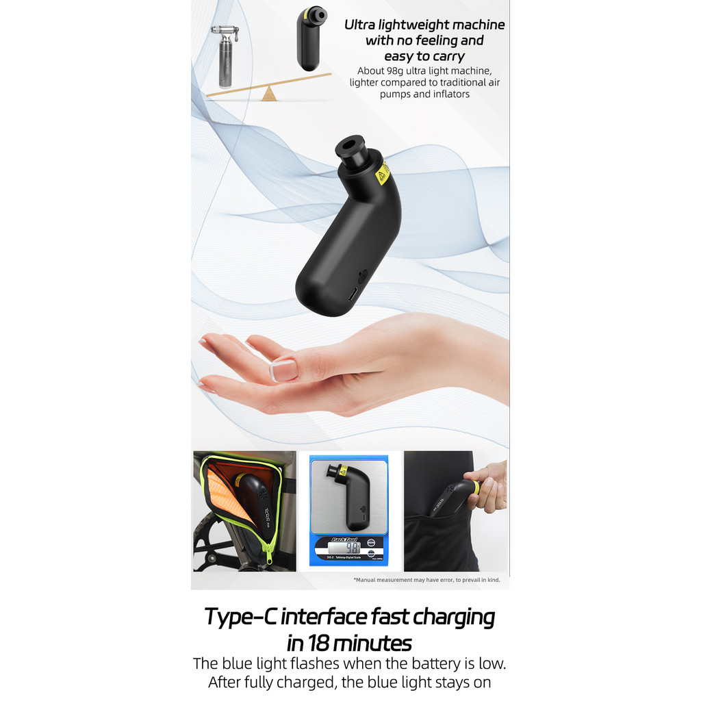 Rrskit Mini Electric Inflatable Pump จักรยาน Inflatable Pump น้ําหนัก ...