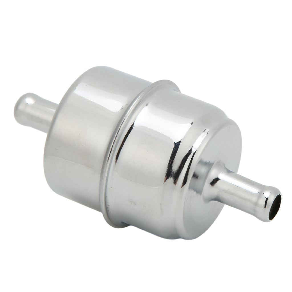 [TIE]3/8in High Flow Fuel Filter Inline Hose 9746 Chrome Universial ...