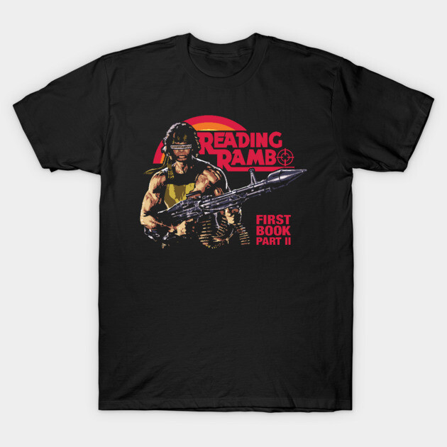 เสื้อยืด Vintage Reading Rambo T-Shirt แท้ Cotton 100% สีพื้น คอกลม หนา ...