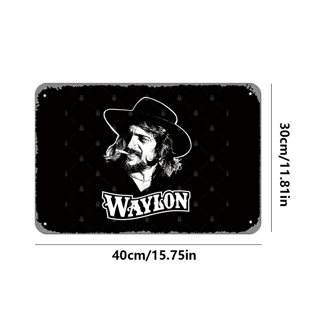 Vintage Metal Waylon Jennings Tin Sign สี่เหลี่ยมผืนผ้าเหล็กภาพวาดตก ...