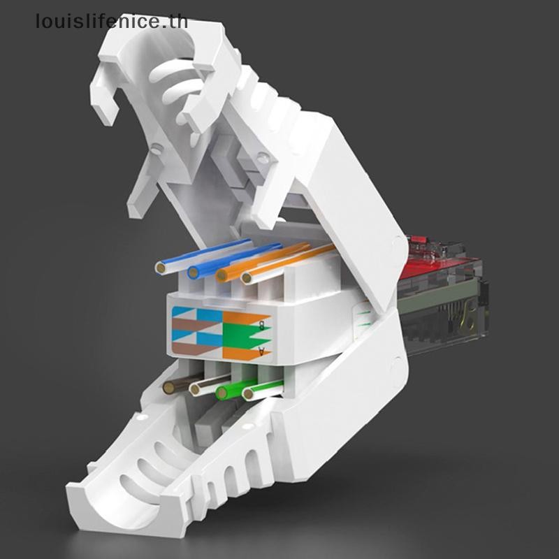 Lnth สีขาว RJ45 ขั้วต่อแบบไม่มีเครื่องมือไม่มีขั้วต่อจีบกล้องวงจรปิดสาย ...