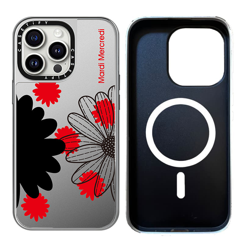 Casetify X Mardi Mercredi Flower Dots Case แม่เหล็กดูด Black Casetify X Mardi Mercredi Flower Dots Case แม่เหล็กดูด Black