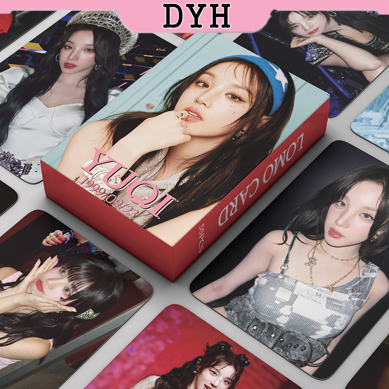 55 ชิ้น การ์ด (G)I-DLE YUQI Photocards อัลบั้ม Lomo Card Kpop ของสะสม ...