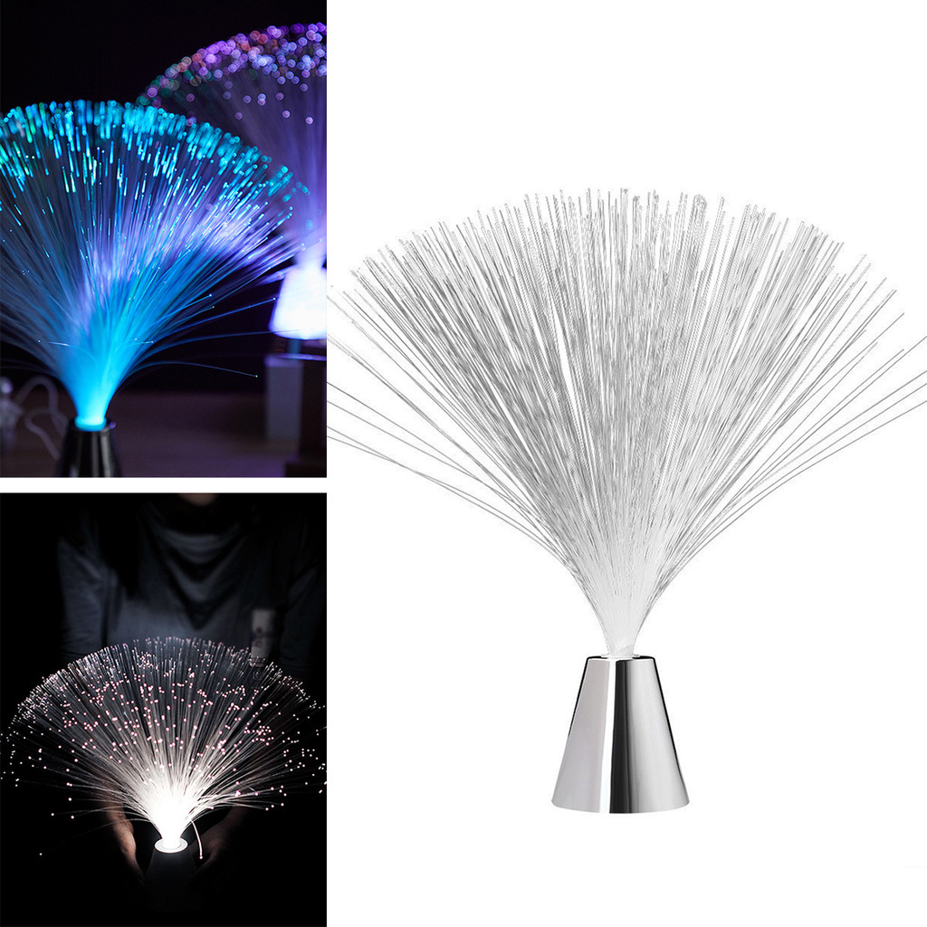 1pcs LED สีสัน Discolor เงินอิฐฐานอัตโนมัติ Discolor Fiber Optic Light ...