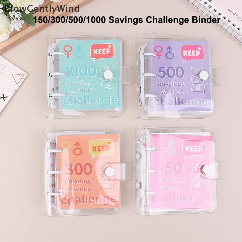 BlowGentlyWind Mini Binder เงิน Binder $150/300/500/1000 Saving ...