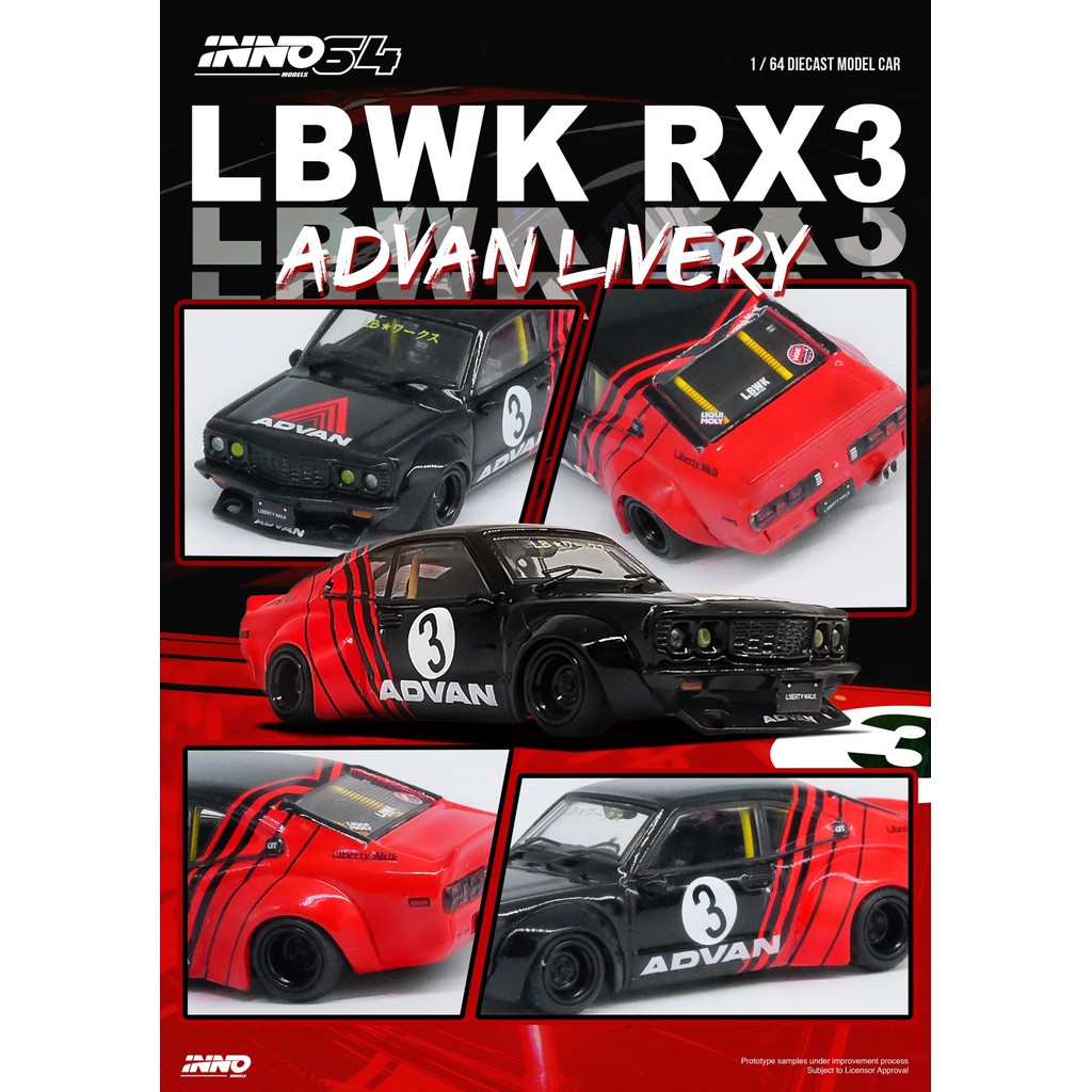 INNO64 1:64 LBWK RX-3 Savanna ADVAN LIVERY IN64-LBWKRX3-02 | Shopee ...