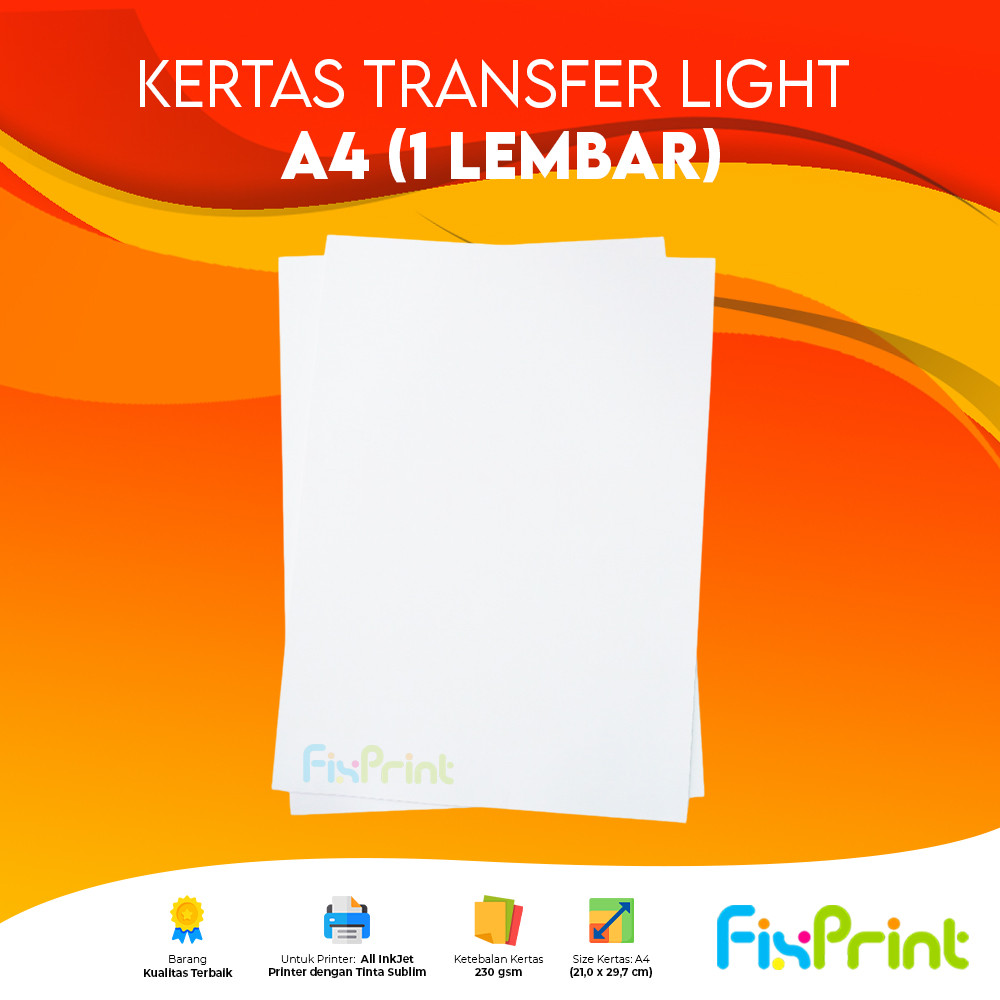 Xantri Transfer Paper Sublim Light A4 230gsm Transfer Light กระดาษแสงสี ...