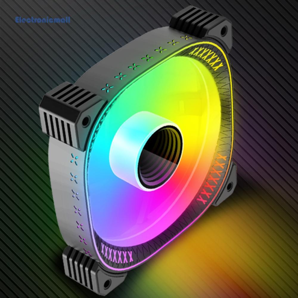 พัดลม RGB แอดเดรส 6PIN 5V ARGB แฟน 12 ซม.สําหรับเคสพีซีเดสก์ท็อป (สีดํา ...