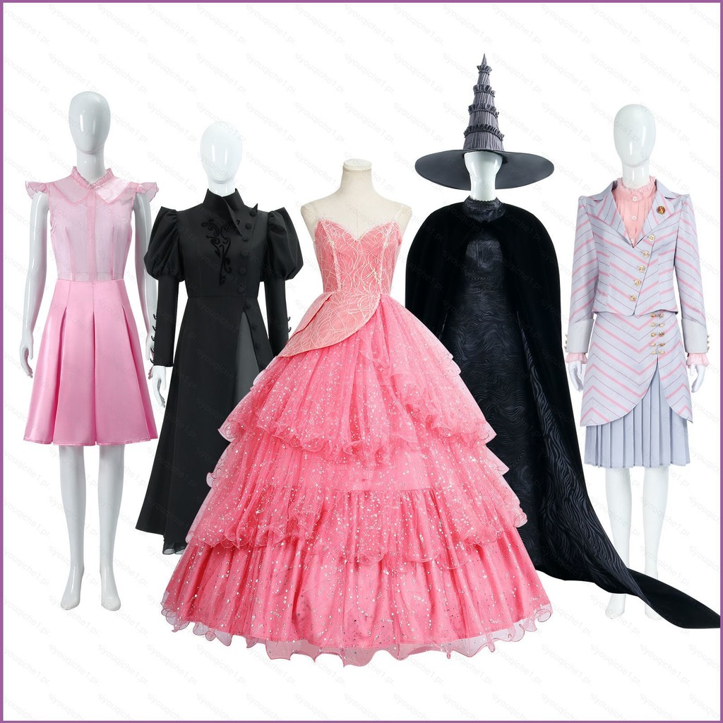 SY1 Wicked Part I Elphaba Thropp Galinda magic robe หมวกสีชมพูชุดบทบาท ...