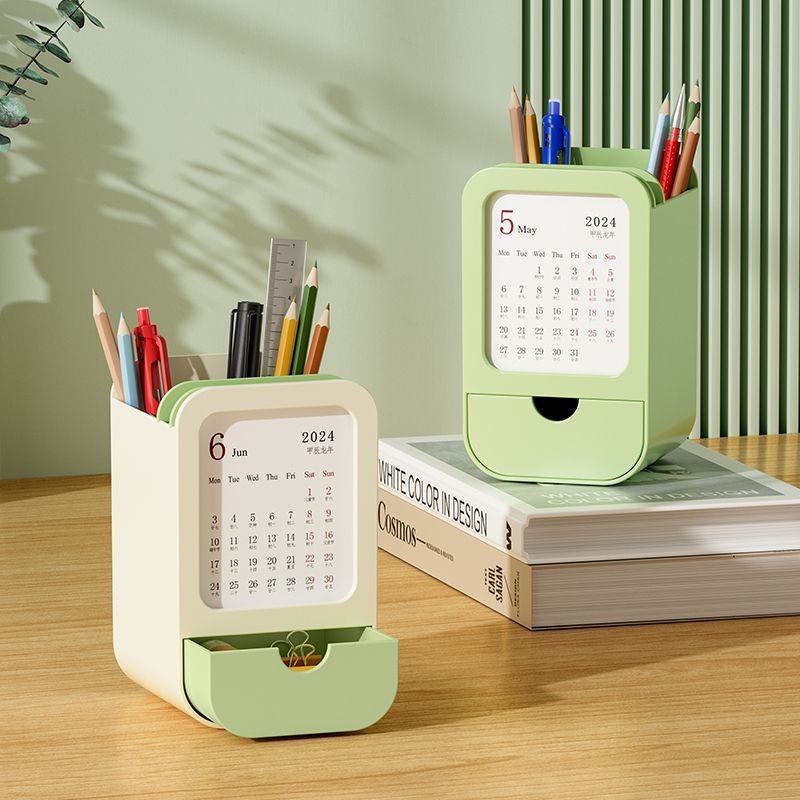 หมายเหตุผู้ถือปากกา Multi-function Creative ปฏิทินตั้งโต๊ะ 2025 ปฏิทิน ...
