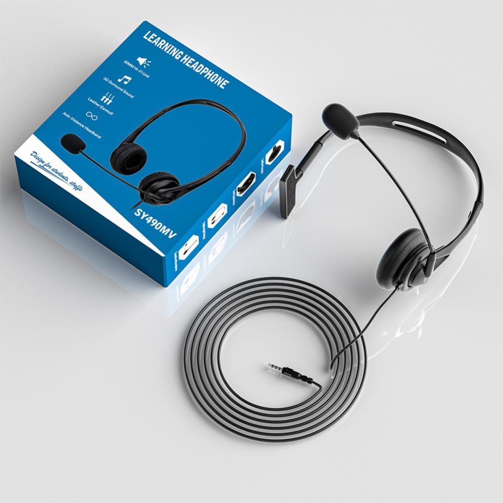 HWD Call Center หูฟัง USB ชุดหูฟังแบบมีสายธุรกิจพร้อมไมโครโฟน 3.5 มม. ...