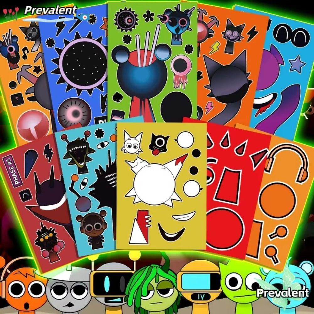 PREVA Incredibox Sprunki สติ๊กเกอร์, สติ๊กเกอร์เกมเพลงการ์ตูนกันน้ําแบบ ...