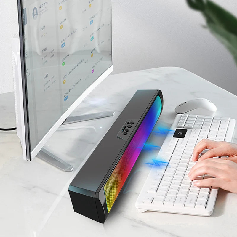 ลำโพงคอมพิวเตอร์ RGB Bluetooth 5.0 Soundbar STEREO Sound subwoofer PC ...