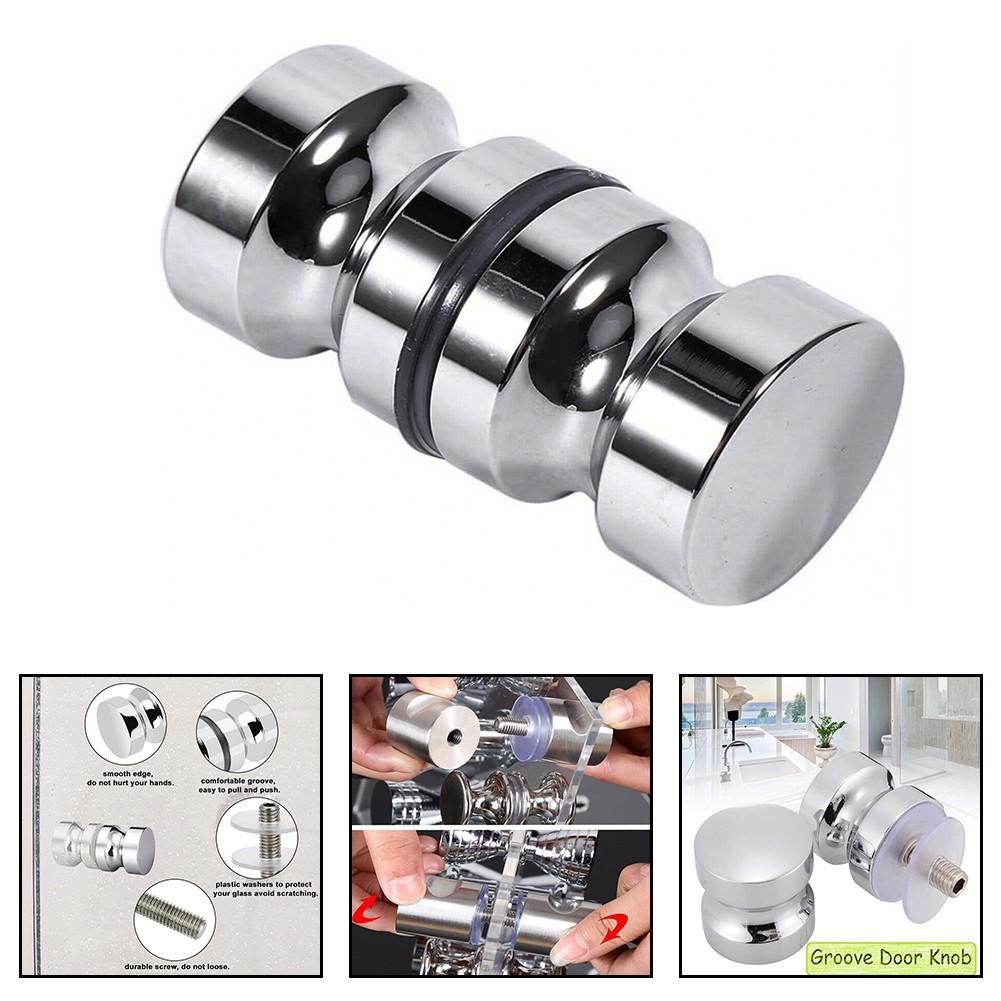Back-to-back Glass Door Knob Puller Push Handle Bathroom Shower ...