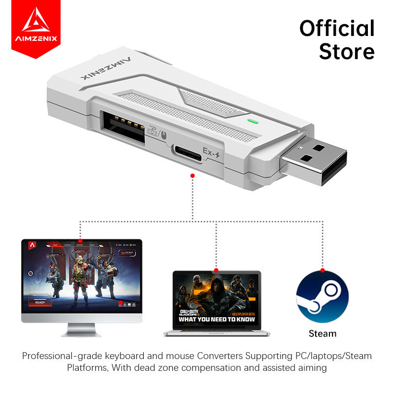 Aimzenix AX200 PC Gaming K&M converter/อะแดปเตอร์ converter เมาส์ ...