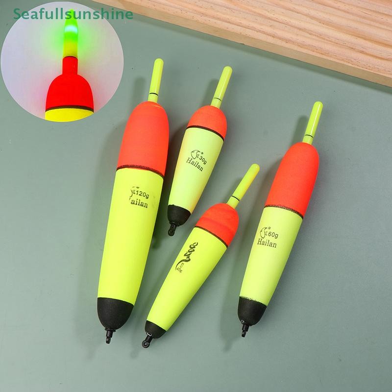 Lot De 10 Flotteurs Luminescents Verticaux Pour Pêche En Mer - EVA, Blanc/rouge, 60-100g