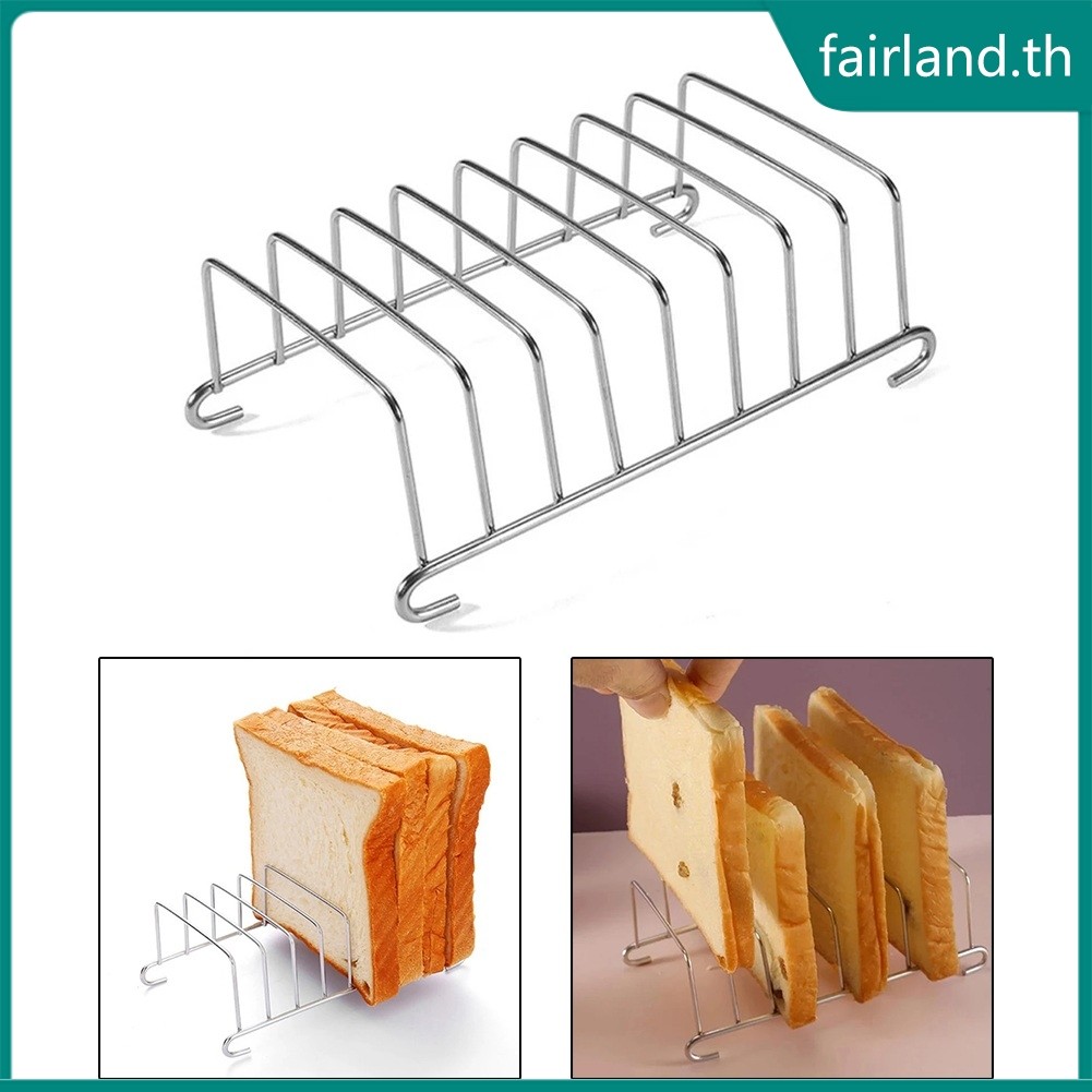 Slice Toast Rack ขนมปังสแตนเลสจอแสดงผลก้อนขาตั้งอุปกรณ์เสริมหม้อทอด ...
