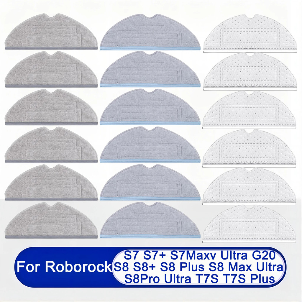 Home Times Roborock Replacement Mop Pads – 8-Pack, Compatible With S8/S8+/S7 MaxV/S7+