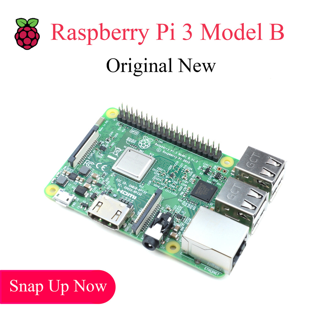 บอร์ดพัฒนา Raspberry Pi 3B+ ดั้งเดิม RAM 1G Broadcom 4 Core CPU สำหรับ ...