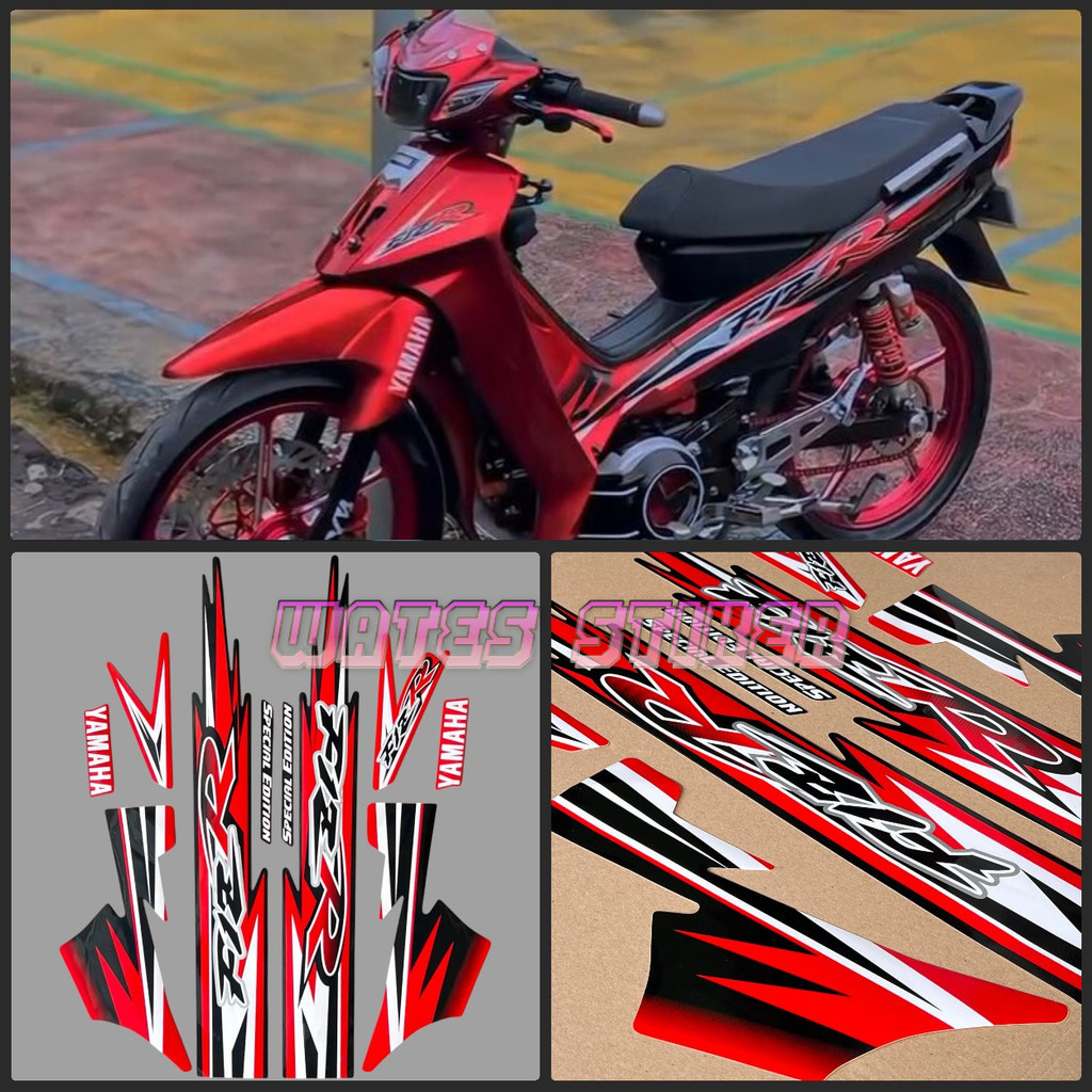 Merah HITAM Striping Polet สติกเกอร์ Yamaha F1ZR fizr fiz r f1 zr รุ่น ...