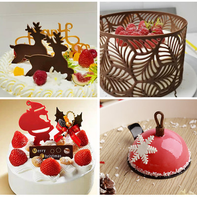 Santa Elk Old Man Snowflake ช็อกโกแลตชิป Impression Mold Mousse ฮาโลวีน ...