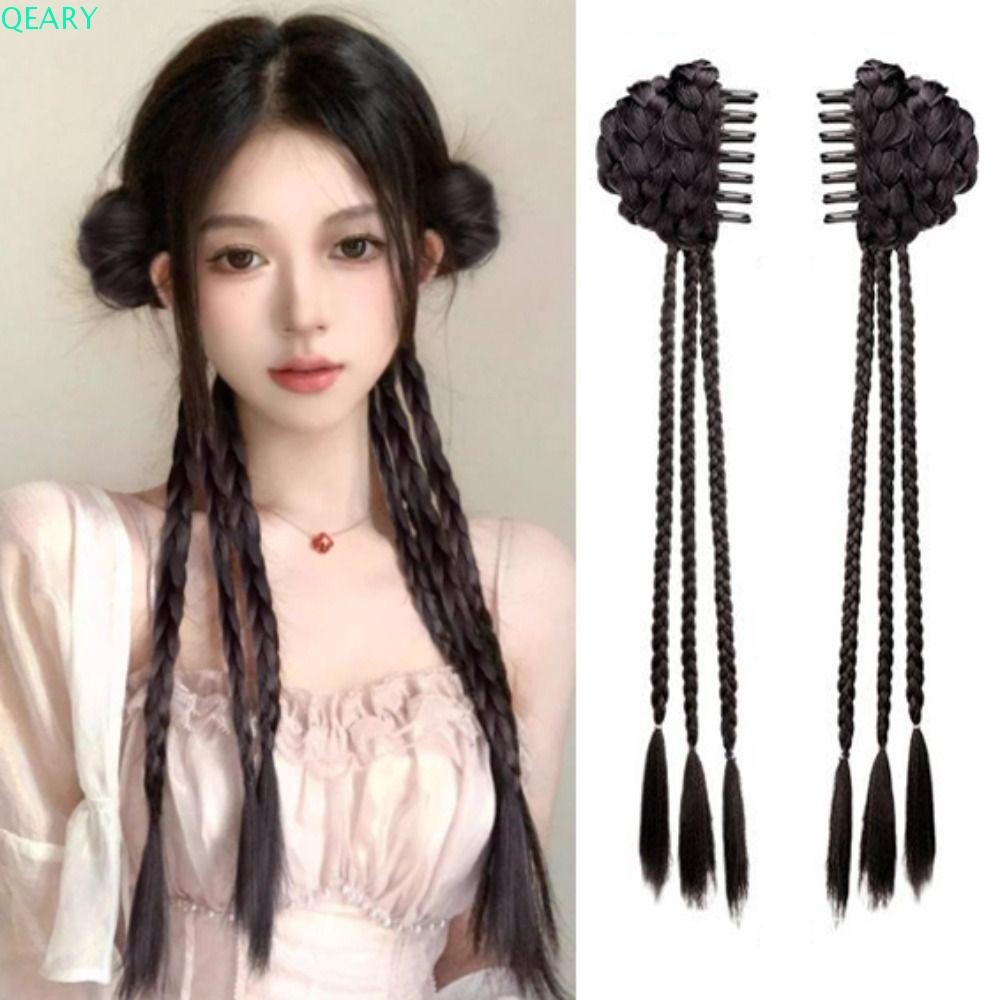 Qeary 2 ชิ้น Twists ยาว Braid, ใหม่สไตล์จีน Claw คลิปมวยวิกผม Braid ...
