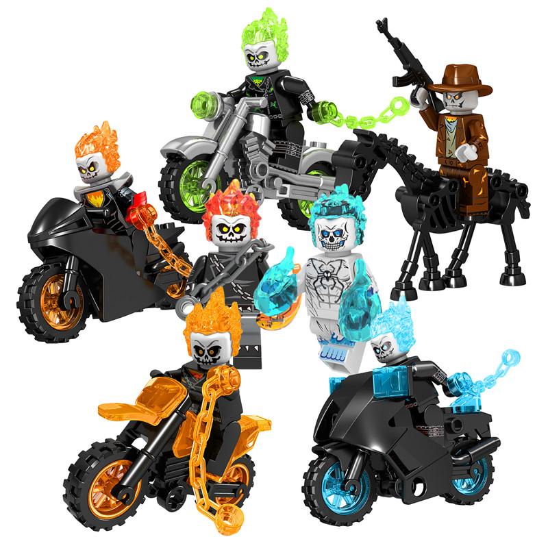 บล็อกตัวต่อการศึกษาในประเทศ Minifigures Evil Knight Skeleton Soul รถ ...