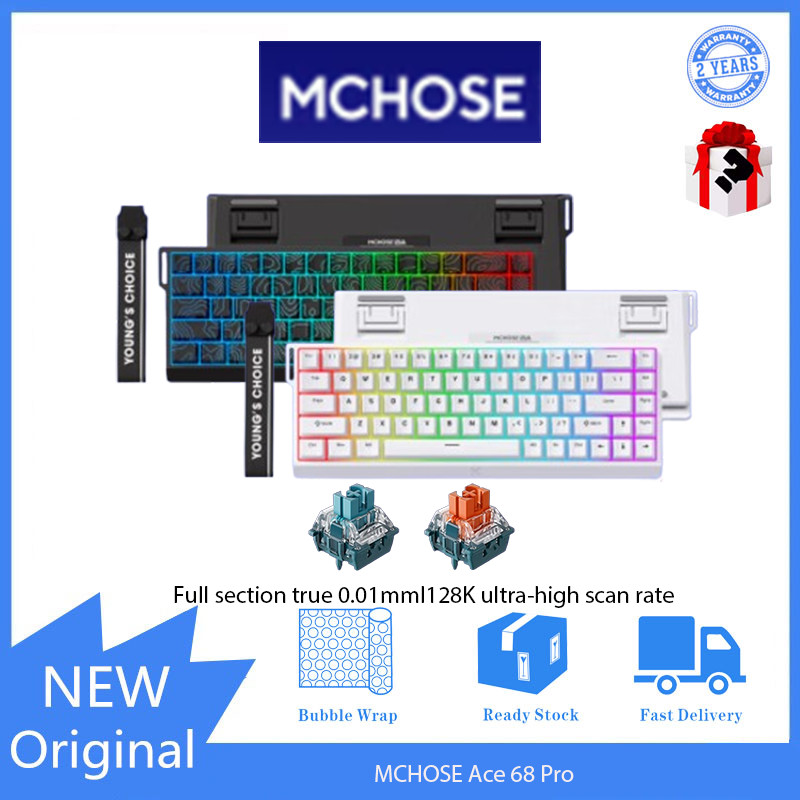 Mchose Ace68 Magnetic Axis RT สําหรับเล่นเกมที่กําหนดเอง, แบบมีสายแบบ ...
