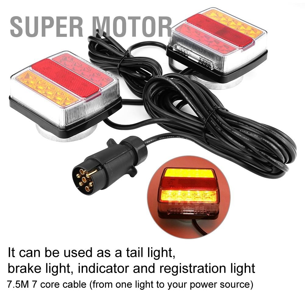 Super Motor 1 Pair 12V Magnetic LED Safety Light Indicator Taillights ...