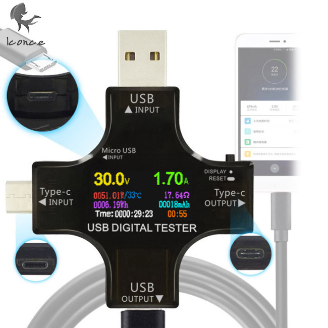 ขายแฟลช! Digital Voltmete Type-C/USB Tester วัดแรงดันไฟฟ้าปัจจุบัน ...