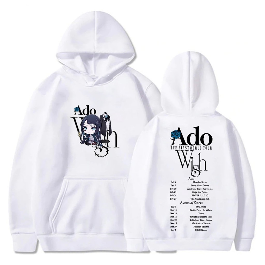 Ado Wish Merch The First World Tour Hoodie 2024 แขนยาว Streetwear