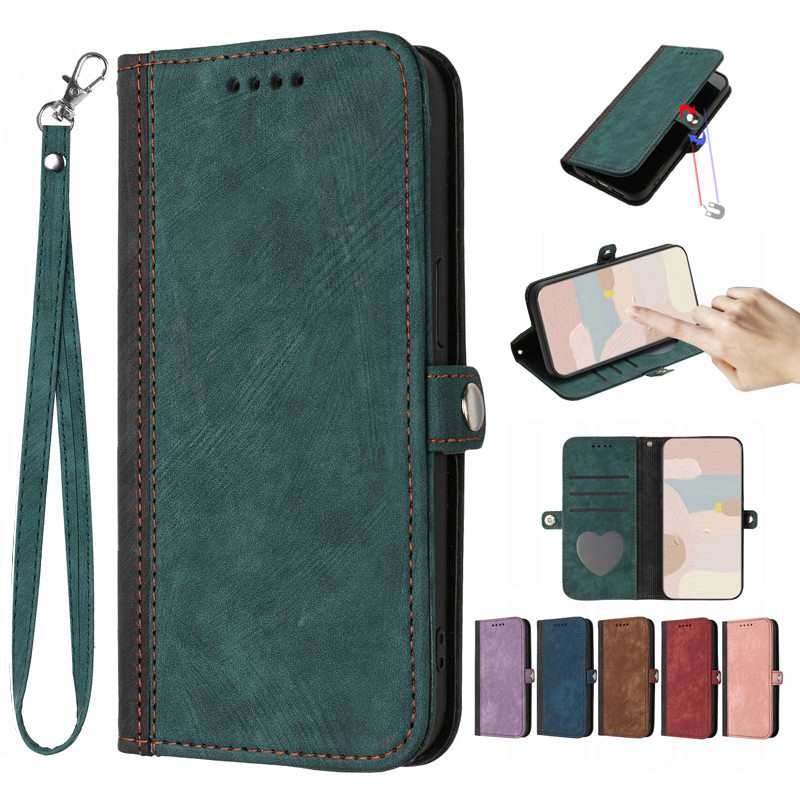 MOJIA Cover Portafoglio Per Oppo A77 5G - Custodia In PU Marrone Con Supporto E Slot Per Carte - Protezione Antiurto - 3