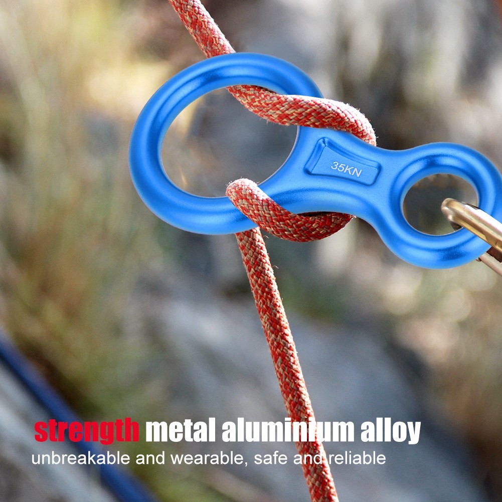 Spr- 35KN รูปที่ 8 Word Rope Descender Rappel แหวน Rock Climbing Rescue ...