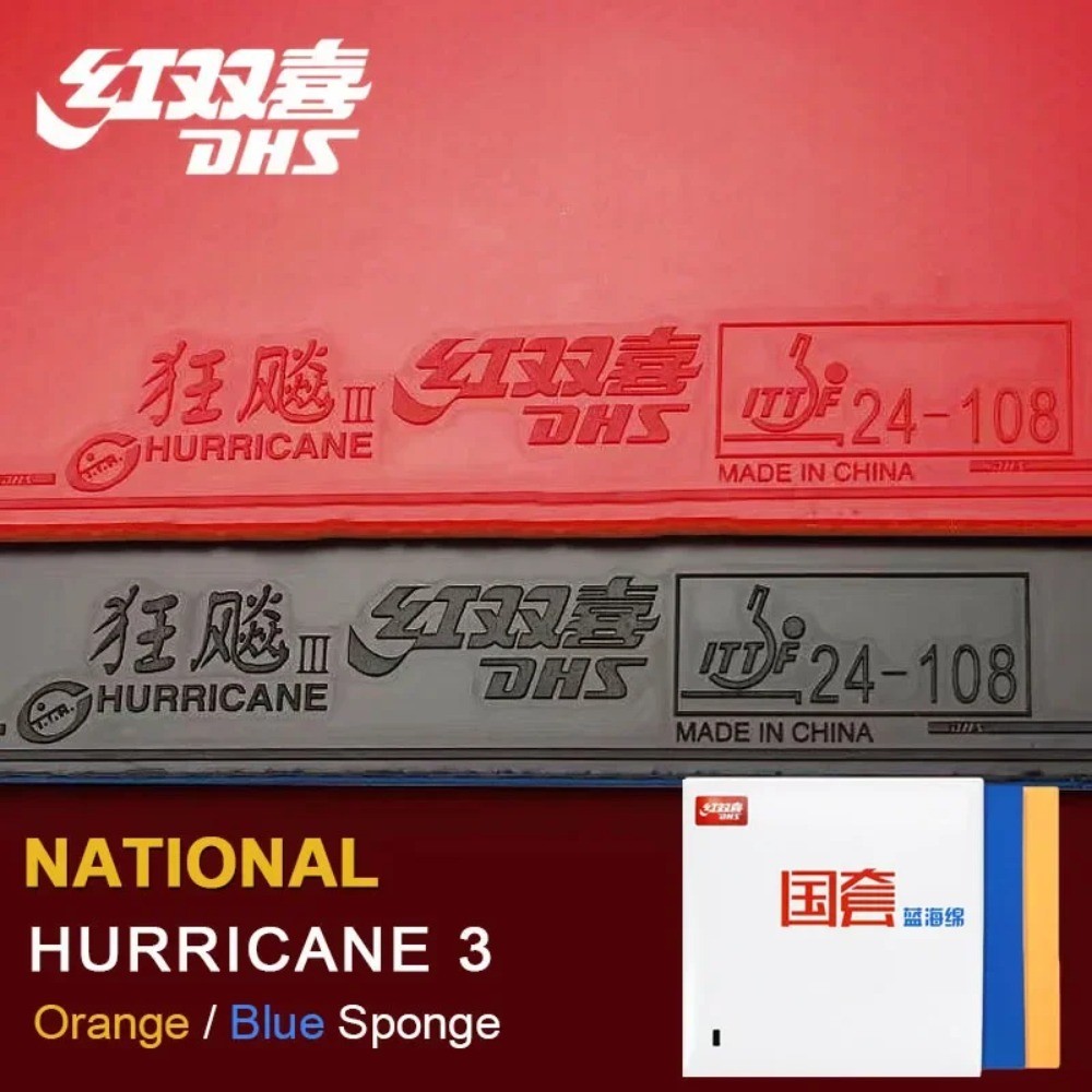 Original DHS Hurricane 3 National Table Tennis Rubber Pips-in Blue ...