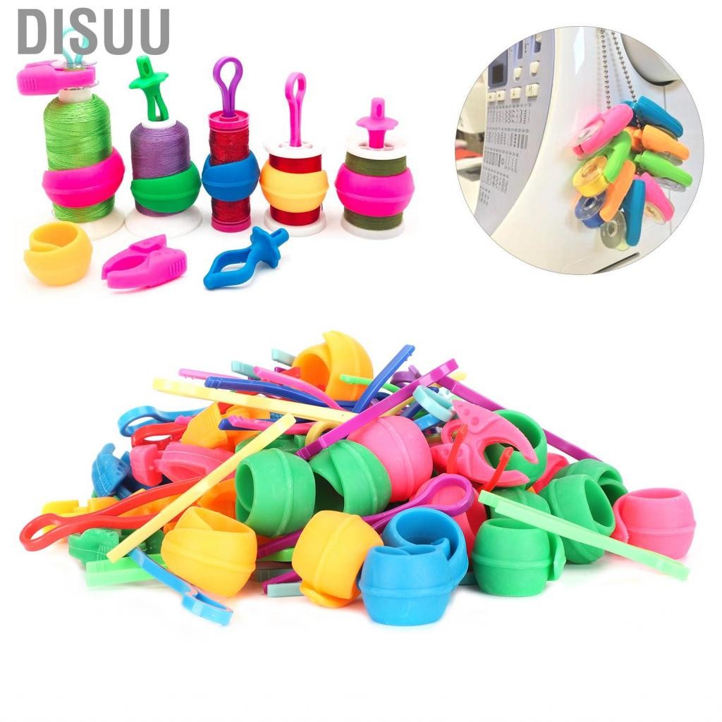 Disuu 90 ชิ้น Bobbin Thread Buddies ซิลิโคน Clamps คลิปยึดพลาสติกเย็บ ...
