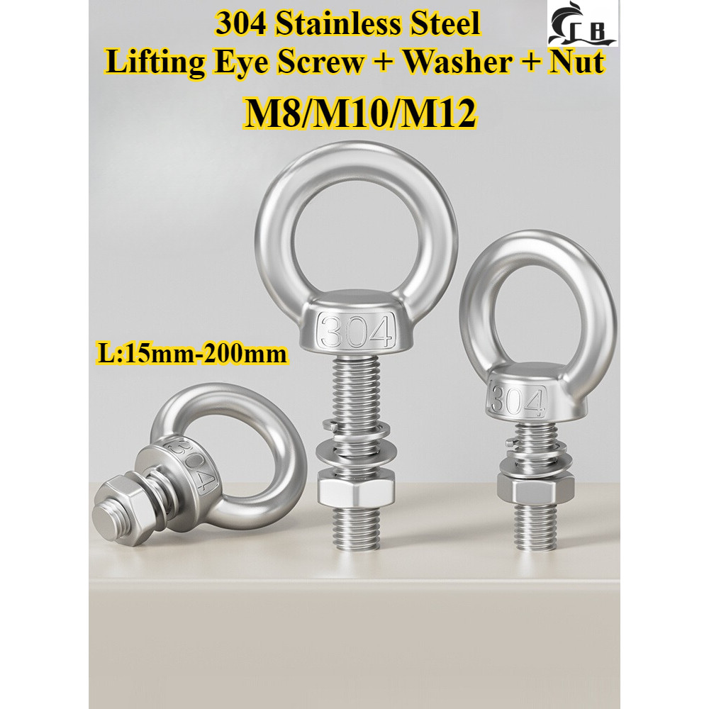 [CB-DHLS] 304 Stainless Steel, Lifting Eye Screw + Washer + Nut ชุดสี่ ...