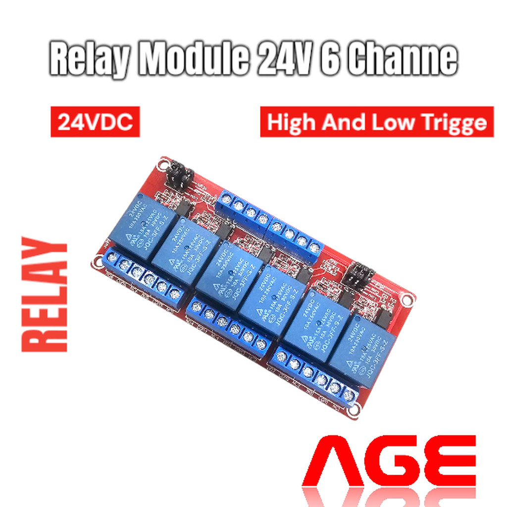 Relay Module 24V 6 Channel isolation High And Low Trigger 250V/10A ...