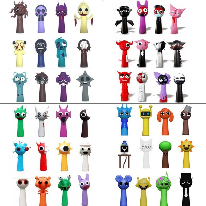 Sprunki Peluches Figuras Sprunki De Colección 12 Piezas De PVC