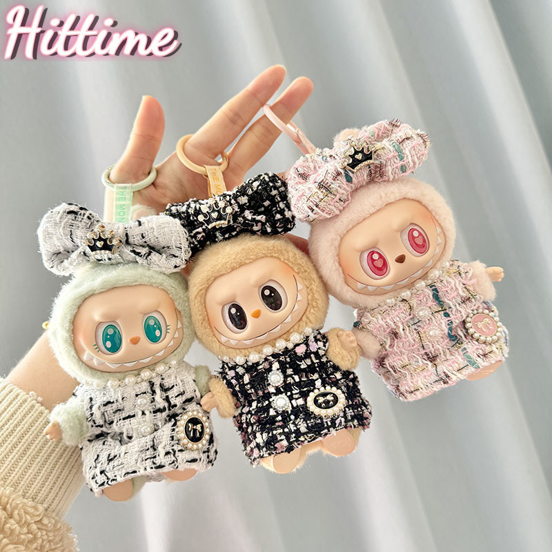 Ht [เฉพาะเสื้อผ้า] สําหรับ17ซม ลาบู เสื้อผ้าจี้ลาบู นั่งพรรคเสื้อผ้าเด็กขอบดําสายหูกระต่ายกระโปรง ตุ๊กตาอุปกรณ์น่ารักตกแต่งเล็กๆน้อยๆผ้า HTTH