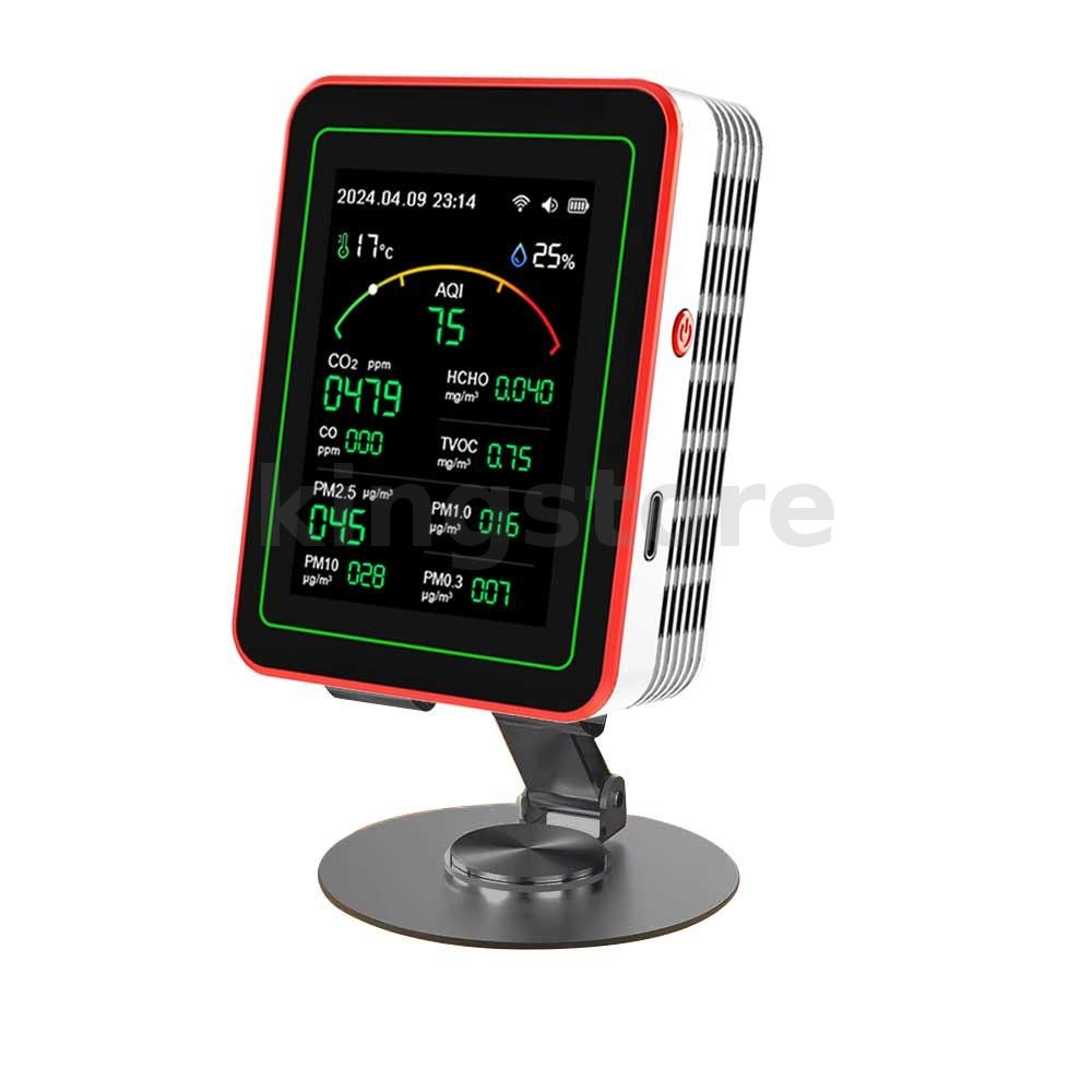 Portable 9-in-1 Indoor Air Quality Monitor for Home, Office, School De