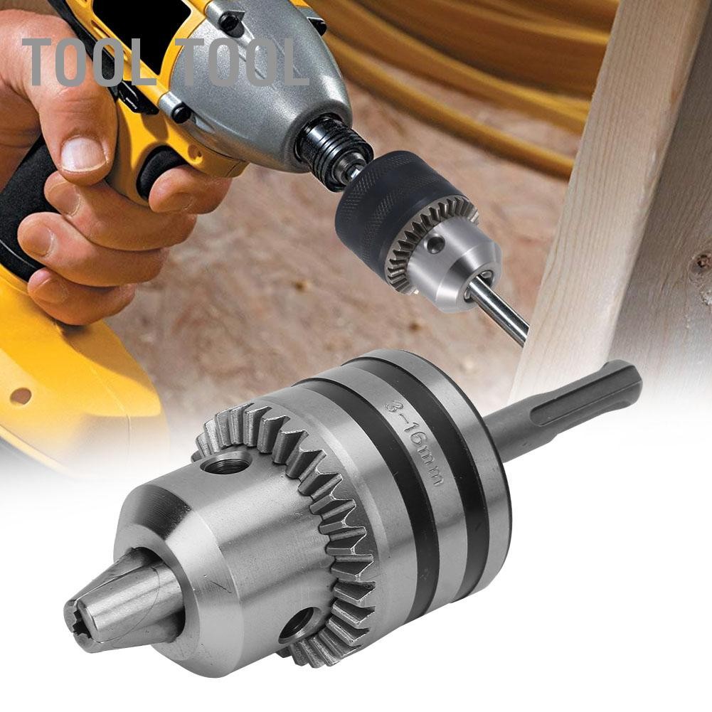 Mandrin Perceuse 3-16mm + Clé - Adaptateur 1/4" - Pour Perceuse Électrique - Kit Fraisage - 10