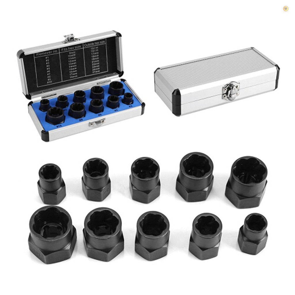 11 ชิ้น Nut Extractor ชุดสกรู Extractor เสียหาย Bolt Remover หักสตั๊ด ...