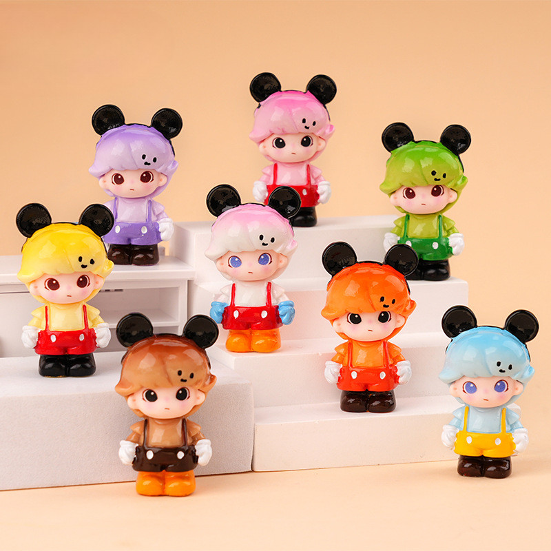8PCS ใหม่ Dimoo Mouse ขาตั้งสีสันสดใสพร้อมเครื่องรางเรซินหลวมสําหรับ ...