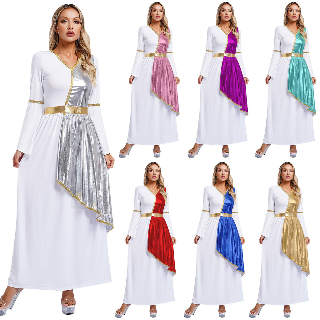 ผู้หญิงโบราณกรีก Athena เทพธิดาเจ้าหญิงเครื่องแต่งกายโบสถ์ Choir บูชา ...