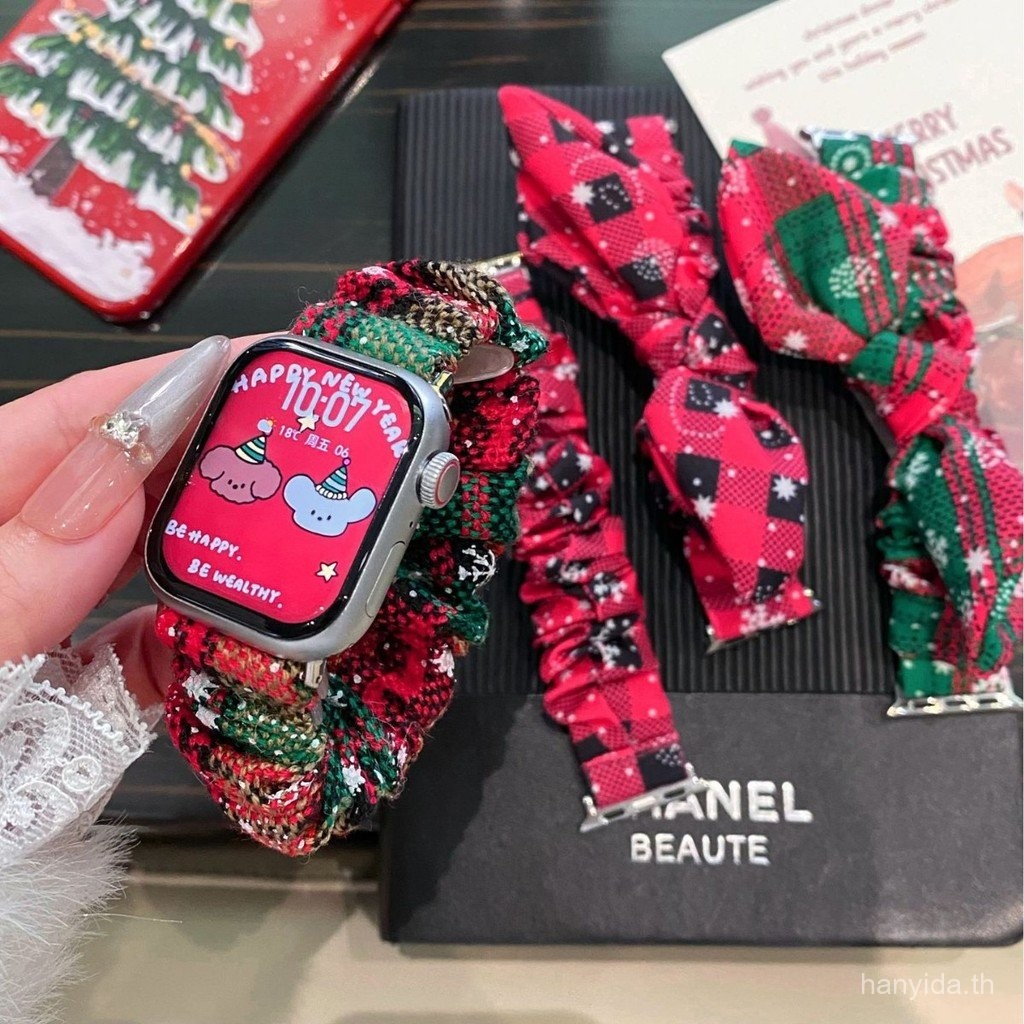 เหมาะสำหรับ Apple Watch Iwatch10รุ่น987654 ultra/se คริสต์มาสลำไส้ขนาด ...