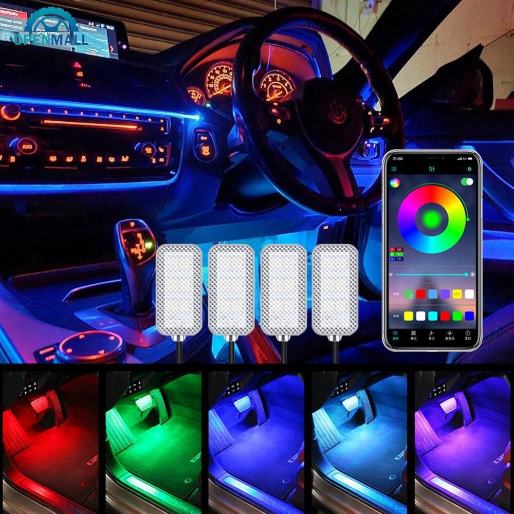 OPL 4 ชิ้น/เซ็ต 12V 5V USB LED ภายในรถบรรยากาศ Backlight Ambient Mood ...
