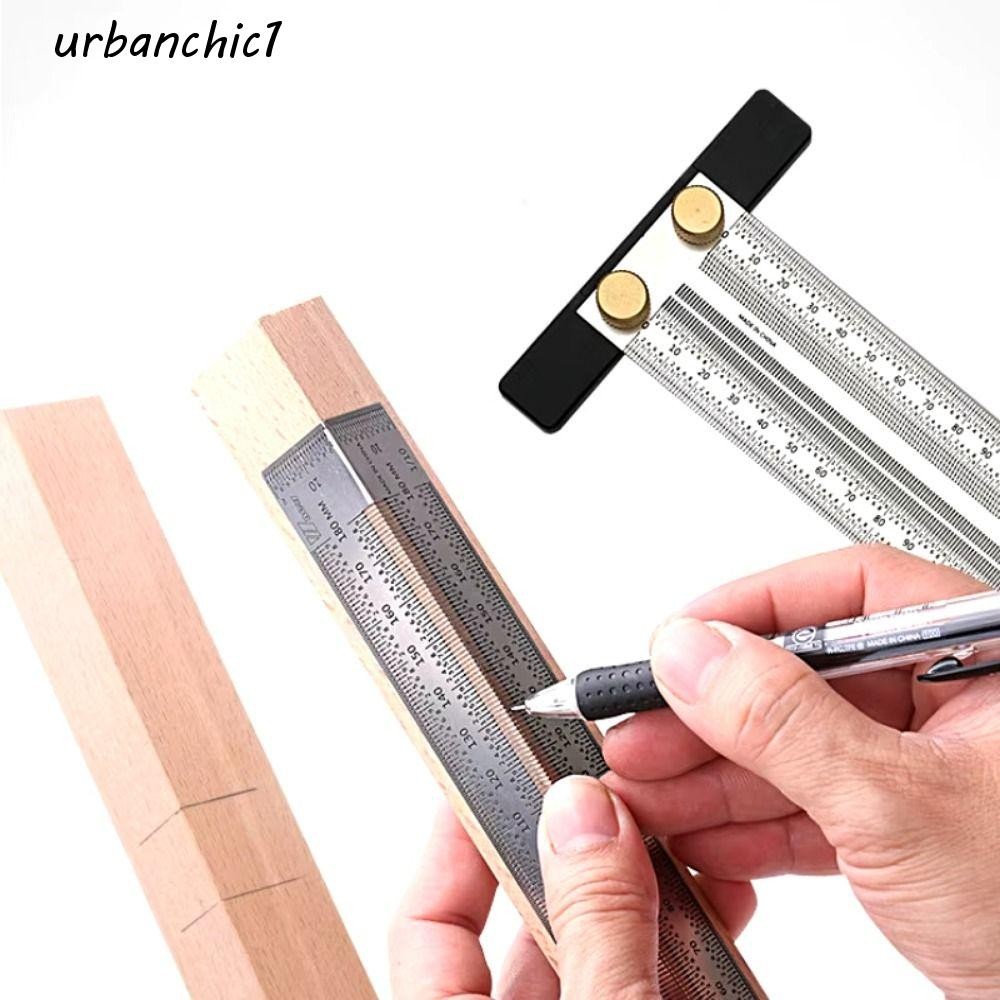 URBANCHIC T-Type Hole Ruler, สแตนเลสความแม่นยําสูง Scale Scribing Mark ...