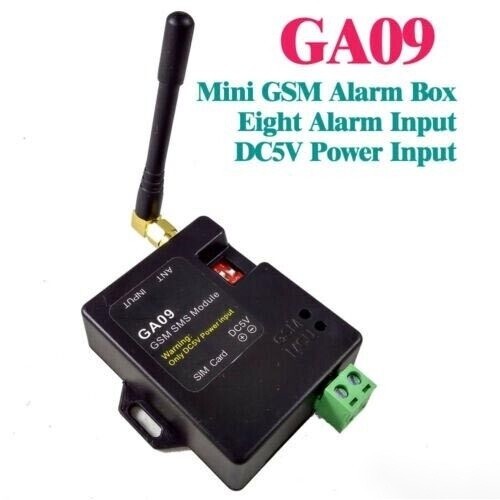GSM SMS Alert Wireless alarm module antenna GA09 8 Alarm input for Home ...